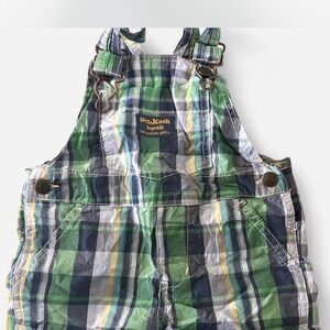 OshKosh B'gosh Kids Overalls in Green and Blue Plaid